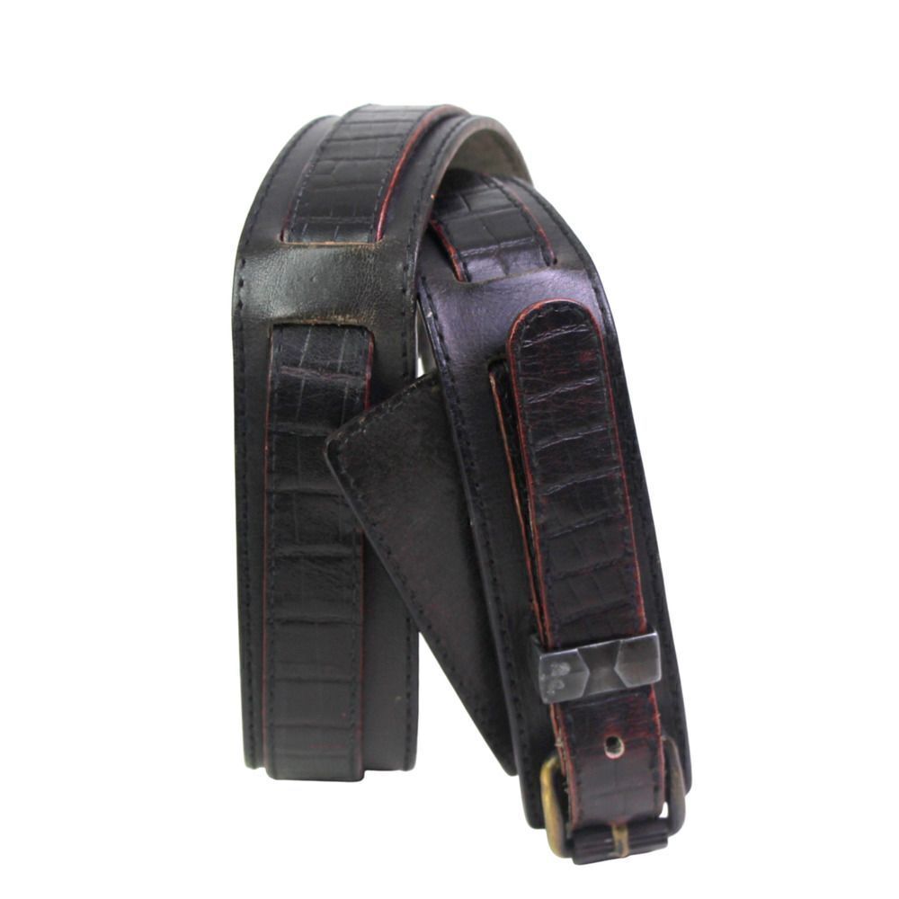 Gianni Versace BLACK REAL LEATHER 1 3/8"Wd CASUAL DRESS MEN'S BELT Sz 32/80 (P20